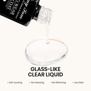 AmySam Clear Liquid Top Coat – Glass-Like Shine, Self-Leveling, Low Odor