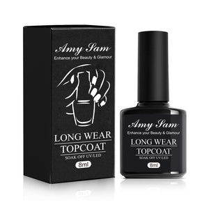 AmySam Top Coat Bottle – 8ml Soak-Off UV/LED Gel Topcoat